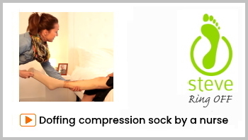 Taking off compression socks from someone else with doffer Steve EasyON